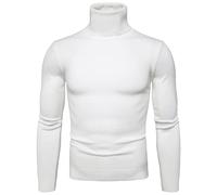 QIFLY Mens Thick Warm Cotton Regular Fit Roll Polo Turtle Neck Jumper Pullover Top Mens Turtleneck Jumpers Men Jumper for Winter Turtleneck Slim Fit Pullover Sweaters