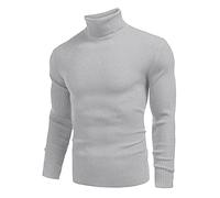 QIFLY Mens Thick Warm Cotton Regular Fit Roll Polo Turtle Neck Jumper Pullover Top Mens Turtleneck Jumpers Men Jumper for Winter Turtleneck Slim Fit Pullover Sweaters