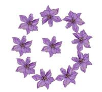 QIFLY Yellow Tulips Artificial Flowers Flowers 10Pcs Party For Christmas Glitter Decor Birthday Wed Trees Christmas Decor Home Decor (Purple, One Size)