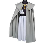 Qifrey Cosplay Wizard Robe Anime Full Set Uniform with Cloak Pointed Hat | Fantasy Magician Outfit , Mens Fancy Dress for Halloween Comic-Con Role-Play