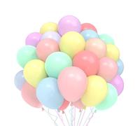 QIFU 52pcs Pastel Balloons - 12 Inch Macaron Multicoloured Thicken Latex Balloons Assorted Pastel Rainbow Party Balloon for Kids Birthday Party Decoration Balloon Boy Girl Baby Shower Supplies Wedding