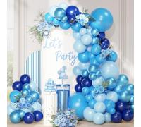 QIFU Blue Balloon Arch Kit, 113 Pcs Navy Blue Balloons Arch Kit with Bluey Birthday Balloons for Men Boys Birthday Party Decoration Baby Shower Boys Confirmation Decorations Graduation Gender Reveal