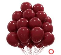 QIFU Burgundy Balloons -50 Pack Maroon Dark Wine Red Helium Latex Balloon, Strong Thicken Berry Cherry Birthday Balloons For Women Girls Wedding Anniversary Engagement Proposal Graduation Decorations