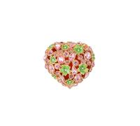 QIFU Elegant Heart Shaped Trinket Box with Colorful Enamel and Shine Rhinestones, Classical Jewelry Box for Rings or Earrings, Unique Ring Box to Show Your Ring in Style
