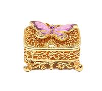 QIFU Hand Painted Butterfly Style Decorative Enamel Trinket Box(QF835)