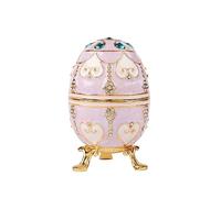 QIFU Hand Painted Easter Egg Style Enamel Trinket Box, Jewelry Storage Box(QF5842)