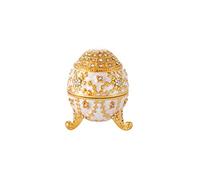 QIFU Hand Painted Mini Easter Egg Style Enamel Trinket Box, Jewelry Storage Box(QF2874-003)