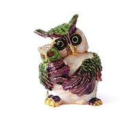QIFU Owl Series Hand Painted Jewelry Trinket Box with Rich Enamel and Sparkling Rhinestones Unique Gift Home Decor