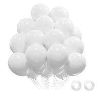 QIFU White Balloons 52 Pack, 12 inch Strong Thicken White Balloons with Ribbons for Wedding Balloon Birthday Party Decoration Bachelorette Bridal Shower Baby Shower Bride to Be Christening Anniversary