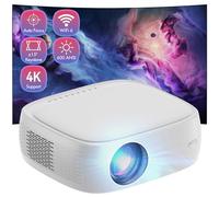 QIGEEKU Projector with WiFi and Bluetooth, 2024 Update Video Projector with Speakers, Native 1080P, 4K Supported, 200 Inch, Compatible with TV Stick, Smartphone, HDMI, USB, AV