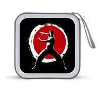 Qigong Wushu Teacher Tai Chi Pose Printed CD Case Hard Plastic Protective DVD Storage Binder Bag for Home Office