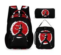 Qigong Wushu Teacher Tai Chi Pose Printed Dayback Set with Lunch Bag And Pencil Case Lightweight Classic Backpack Set 3pcs