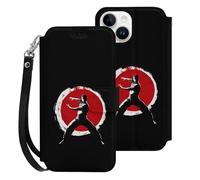 Qigong Wushu Teacher Tai Chi Pose Printed Leather Wallet Phone Case Unisex Trendy Hanging Rope Cellphone Protective Cover Compatible with iPhone 15/15 Pro/15 Pro Max/15 Plus