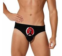 Qigong Wushu Teacher Tai Chi Pose Printed Swim Briefs for Men Sexy Bikini Swimwear Elastic Beach Trunks Bathing Suit