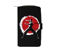 Qigong Wushu Teacher Tai Chi Pose Trendy Zipper Wallets for Men Women Classic Leather Pouch Credit Card Coin Purse