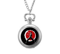 Qigong Wushu Teacher Tai Chi Pose Vintage Pocket Watches Roman Numerals Quaretz Watch with Chain Christmas Birthday Gifts Silver-Style