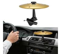Qihangfu Car Cymbal Air Vent - Car Cymbals Air Vent Clip for Dashboard, Metal Car Drum Cymbals Accessory, Car Symbol Drum Air Vent Mini Cymbal Gift (Gold)
