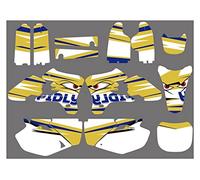 QIHAOACC Motorcycle Team Graphics Background Decal Sticker Kits For YA-MA-HA YZ250F YZ450F YZF 250 450 2003-2005 YZ 250 450 F 250F 450F Motorcycle fuel tank sticker (Color : Apricot)