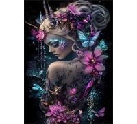 Qihensail 5D DIY Diamond Painting Kit for Adults,Diamond Art Kits for Beginner,Painting by Diamonds,Gem Art Kits Round Drill for Home Wall Decor Gifts for Women, Men (Woman 2)