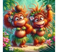 Qihensail 5D Monkey Diamond Painting Kit for Adults,Diamond Art Kits for Beginner,Gem Art,Crystal Art Kits Full Round Drill for Home Wall Decor Gifts for Women, Men (Monkey)