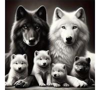 Qihensail Diamond Painting Kit for Adults,5D Diamond Art Kits for Beginner,Gem Art,Crystal Kits Round Drill for Home Wall Decor Gifts,Women,Men (Wolf)