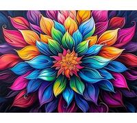 Qihensail Mandala Paint by Numbers for Adults,Flower Painting by Number Kits Canvas,DIY Easy Cheerful Painting for Beginners,Wall Decor,Gifts (Datura)