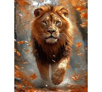 Qihensail Paint by Numbers Kit for Adults,Easy Adult Paint by Number Kits on Canvas for Beginner, DIY Watercolor Oil Painting for Birthday Gift Relax Decor (Lion)