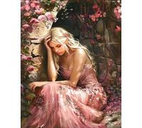 Qihensail Princess Paint by Numbers for Adults,Girl Painting by Number Kits on Canvas,Easy DIY Cheerful Painting for Beginners,Home Wall Decor (Princess)