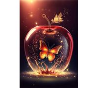 QiHon Diamond Painting Kits for Adults 5D DIY Diamond Art Painting Kits Full Drill Red Fruit Butterfly Crystal Rhinestone Embroidery for Home Wall Decor 30x40cm