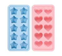 QIHUAN 1 Piece Heart Mold And 1 Piece Star Mold, Ice Mold, Silicone Mold, Creative Mold, Chocolate Mold.