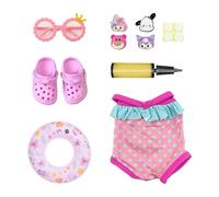 QIHUAN 1 Piece Swimming Ring, 1 Piece Pump, 4 Piece Shoe Flowers, 1 Pair Of Shoes, 1 Pair Of Glasses, 1 Piece Swimsuit, Children'S Mini Toys, Doll House Accessories.
