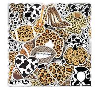 QIHUAN 100 Cartoon Leopard Print Stickers, Creative Stickers, Fashionable And Personalized Stickers, Waterproof Stickers, Decorative Stickers.
