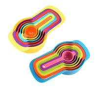 QIHUAN 12 Pieces Of Colorful Measuring Cups, Plastic Measuring Cups, Baking Accessories, Stackable Measuring Cups, Kitchen Tools.