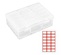 QIHUAN 15 Small Storage Boxes, 1 Large Storage Box, 1 Label Sticker, Multi-Function Transparent Storage Box, Diamond Bead Plastic Box, Desktop Jewelry Sorting Box.