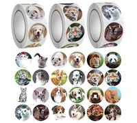 QIHUAN 1500 Animal Stickers, Children'S Animal Stickers, Round Sealing Stickers, Suitable For Scrapbooks, Photo Albums, Notebooks
