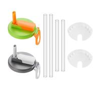 QIHUAN 2-Piece Can Lid, 2-Piece Sealer, 4-Piece Plastic Straw, Reusable Dust Cover, Beverage Dust Isolator.