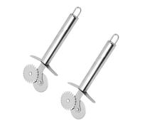 QIHUAN 2 Piece Double Wheel Dough Cutter, Multi-Function Stainless Steel Cutter, Bread Pizza Roller Knife, Kitchen Baking Gadget.