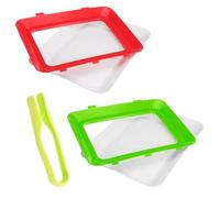 QIHUAN 2 Pieces Food Trays, 1 Piece Food Clip, Creative Refrigerator Fresh-Keeping Tray, Multi-Functional Food Square Storage, Reusable Tray.
