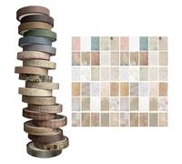 QIHUAN 20 Rolls Of Fine Tape, 1 Pack Of Material Paper, Creative Retro Handbook Tape, Diy Craft Decorative Tape, Scrapbook Aesthetic Tape, Fun Tape.