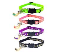 QIHUAN 4 Pieces Pet Collar, Pet Supplies, Luminous Pet Collar, Adjustable Pet Collar, Pet Collar With Bell.