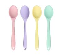 QIHUAN 4 Pieces Silicone Spoon, High Temperature Resistant Spoon, Mixing Spoon, Children'S Tableware, Durable Spoon, Mixing Spoon.