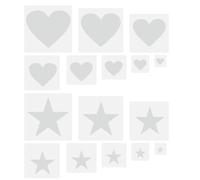 QIHUAN 8 Heart-Shaped Templates And 8 Star Templates, Painting Templates, Diy Handicraft Accessories, Wall-Painted Templates.