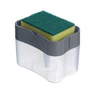Qihuyi 2-in-1 Kitchen Sink Soap Dispenser - Grey, Sponge Holder, Dishwasher Pump