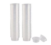 QIHYCUF 100 pcs Small Gecko Food and Water Cups Plastic Reptile Feeding Bowls Ledge Accessories for Crested Gecko Lizards Small Pets, 0.5 oz