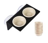 QIHYCUF Paper Feeding Cups Samll 0.5 oz Gecko Food and Water Feeding Dish Ledge Accessories Bowls for Crested Gecko Lizards Reptiles Pets (Ledge+20cups)