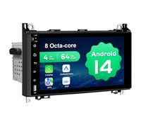QIIKEN 64G+4G 8Core (2CA75+ 6CA55) Android 14 9 Inch Car Radio with Screen for Mercedes Benz B200 Sprinter Vito W639 Viano W169 W245, Double DIN Car Radio with Canbus MirrorLink Navigation SWC etc