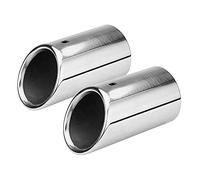 Qiilu 1 Pair of Stainless Steel Gas Tail Pipe Exhaust Pipe Rear Pot End
