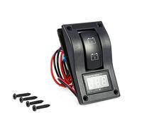 Qiilu 12V DC Marine Boat Voltmeter LED Dual Battery Test Panel Rocker Switch ON-OFF-ON