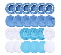 Qiilu 24 Packs Polishing Bonnet 6in/150mm Microfiber Nonwoven Cotton Buffing Pads for Cars Motorcycles Boats Waxer Bonnet Set Polisher Bonnet Set Polishing Pad Cover