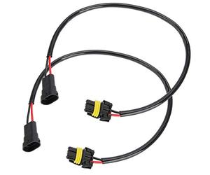 Qiilu 2pcs 53cm / 20.9inch H11 female 9006 HB4 9012 9006XS male Headlight Fog Light Conversion Adapter Connector Cable Sockets